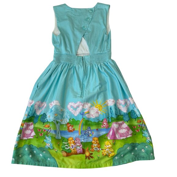 ModCloth x Care Bears Next Level Fit & Flare Dress Size XS Blue Camping Graphic - Picture 2 of 16